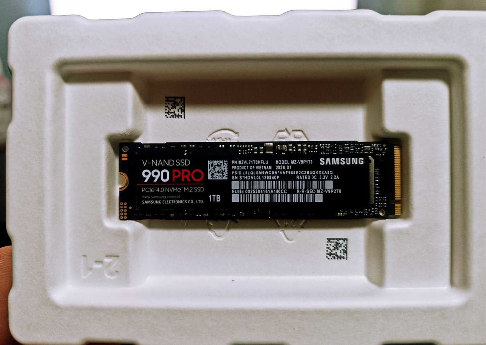 Нов Samsung 990 PRO 1TB M.2 NVMe (2280) PCIe Gen 4.0 x4 / SSD Диск