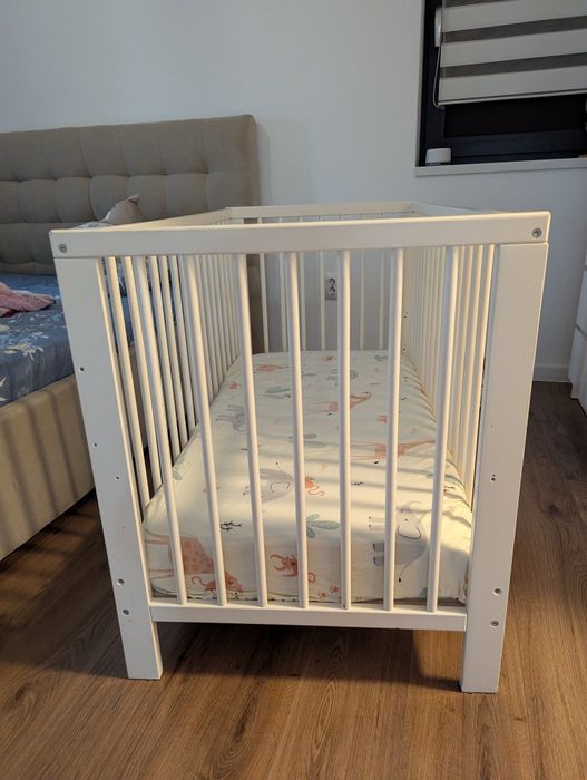 Pătut bebeluși IKEA Gulliver + saltea microfibra cocos