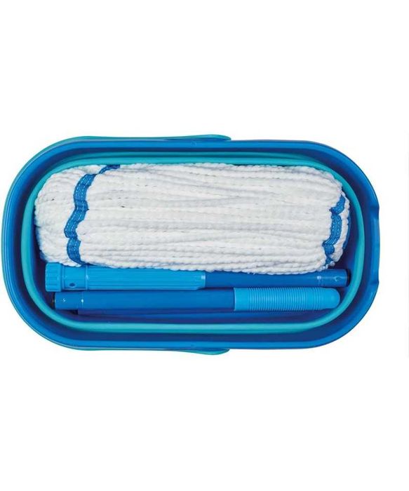 Set mop cu galeata pliabila, albastru, Spontex