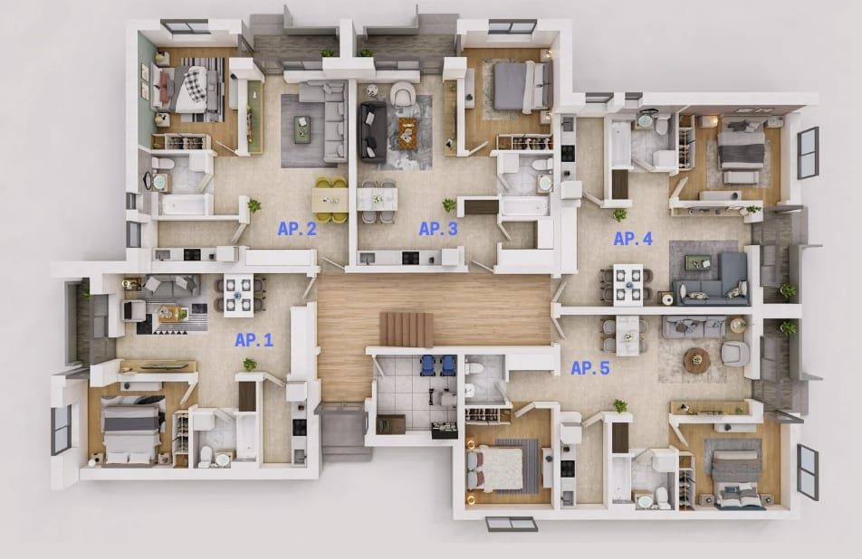 Apartamente NOI cu 2- 3 camere,zona Semicentrala