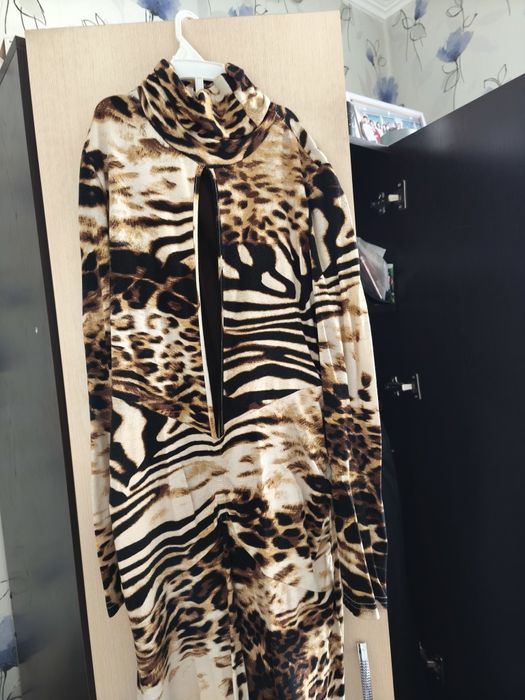 Длинное платье леопардовый