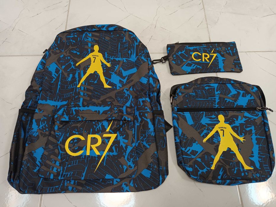 Ученическа раница Кристиано Роналдо 3 части,CR7 раница за училище