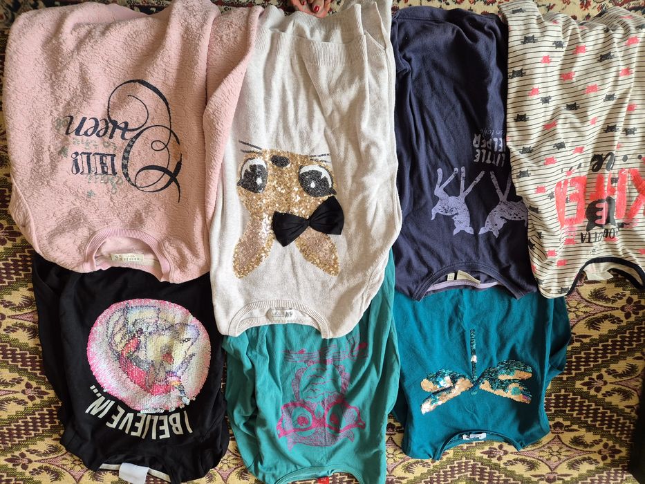 Блузки с дълъг ръкав и клинчета - 128-134см