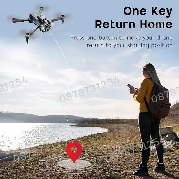 Безчетков дрон квадрокоптер двойна HD камера 8К 360 градуса 5G