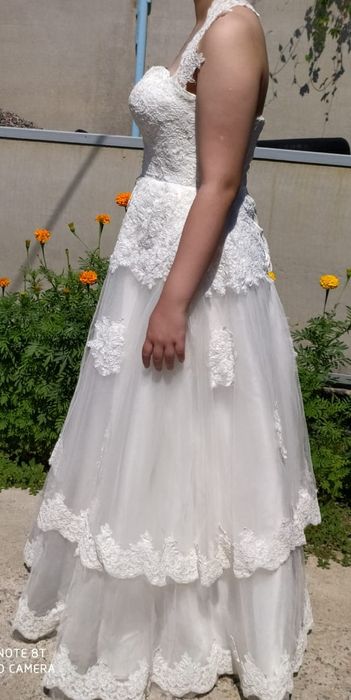 Бальное белое платье