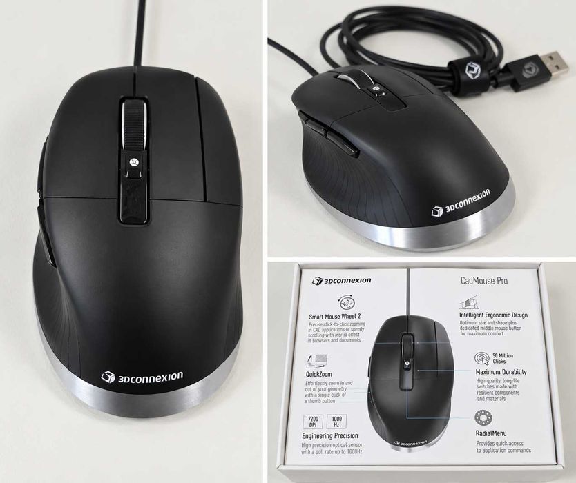 Mouse profesional CAD 3Dconnexion CadMouse Pro – 7200 DPI, USB, cu cutie