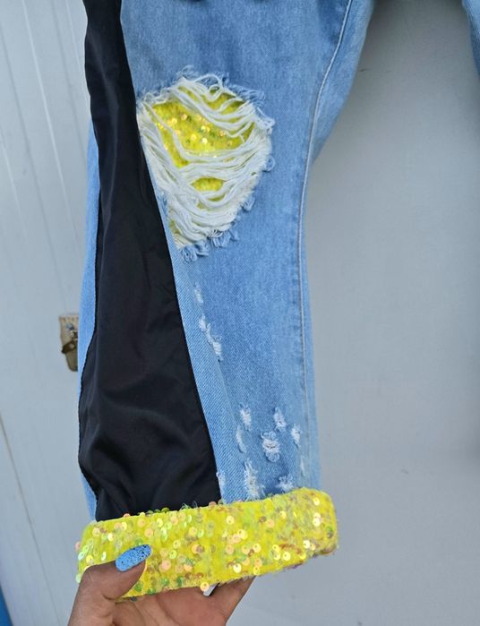 Djofra уникални дамски дънки бойфренд модел М/Л размер