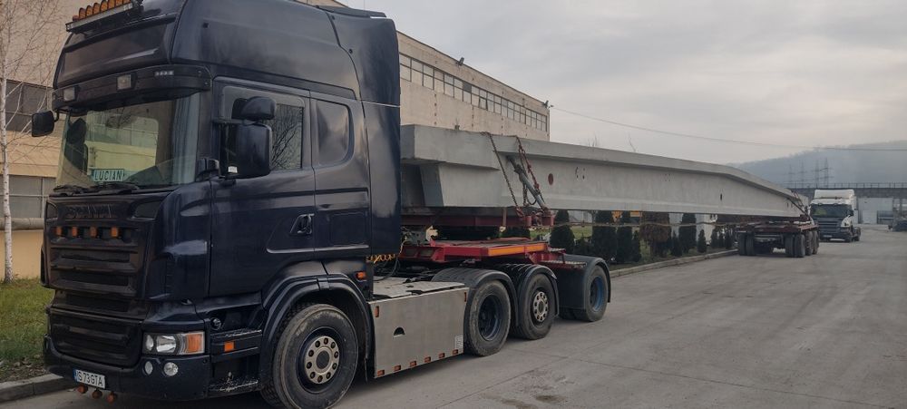 Scania R500 6x2 cu remorca grinzi