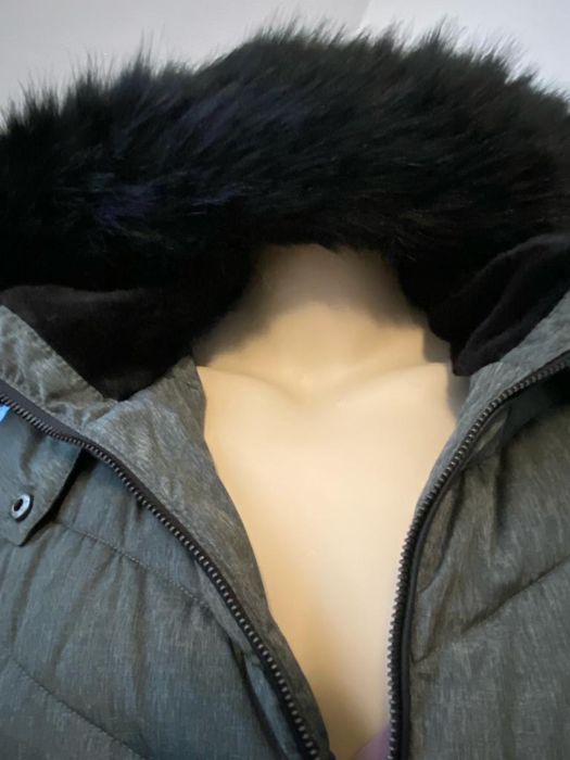 Geaca iarna lunga gri damă