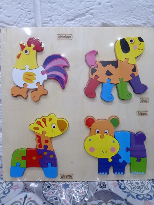 Деревянные пазлы 4 в 1