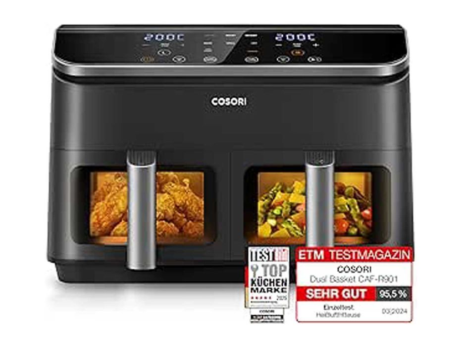 Двузонов фритюрник с горещ въздух Cosori Dual Basket 8.5L (CAF-R901)