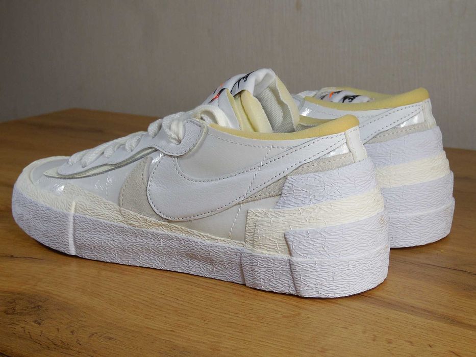 Нови! Sacai X Nike Blazer Low "White Patent" - 40,5 номер Оригинални!