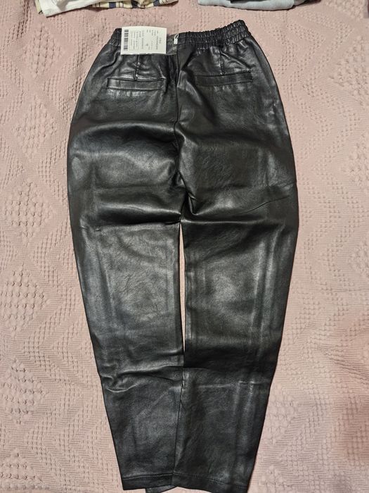 Кожаные штаны чёрные для девочек