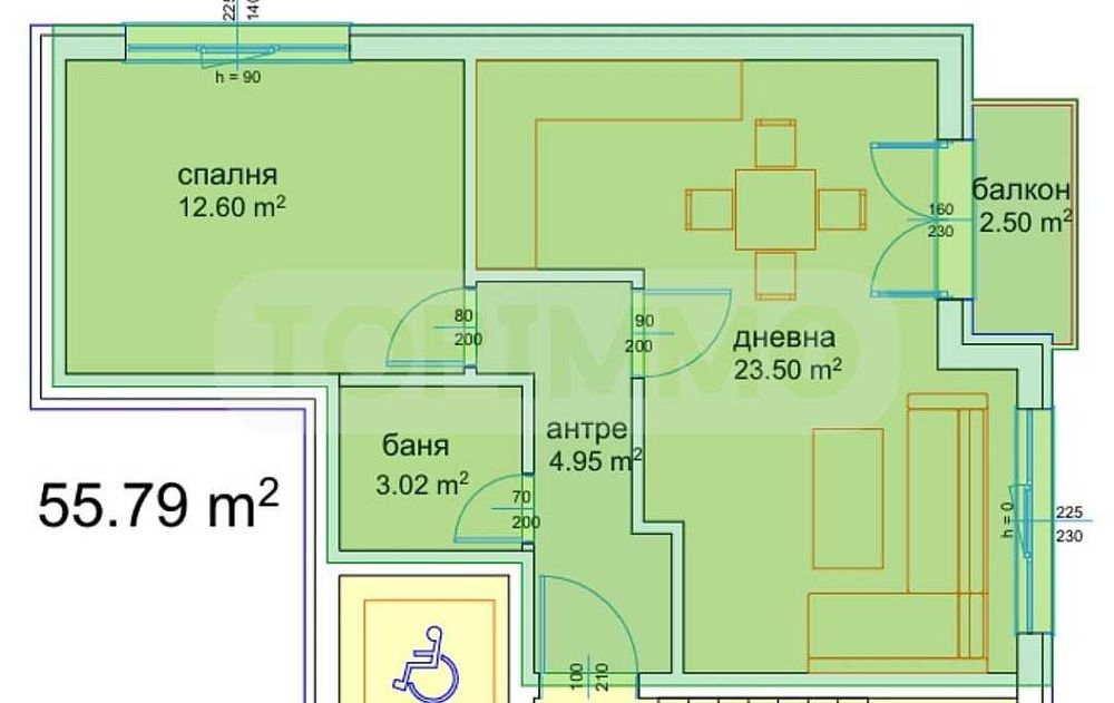 Продава се Двустаен апартамент в Варна, м-т Пчелина - 56 кв.м за 850 €/кв.м - Снимка #1
