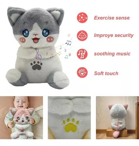 Интерактивна Дишаща играчка Коте, Дишащо Коте, Дишаща плюшена играчка