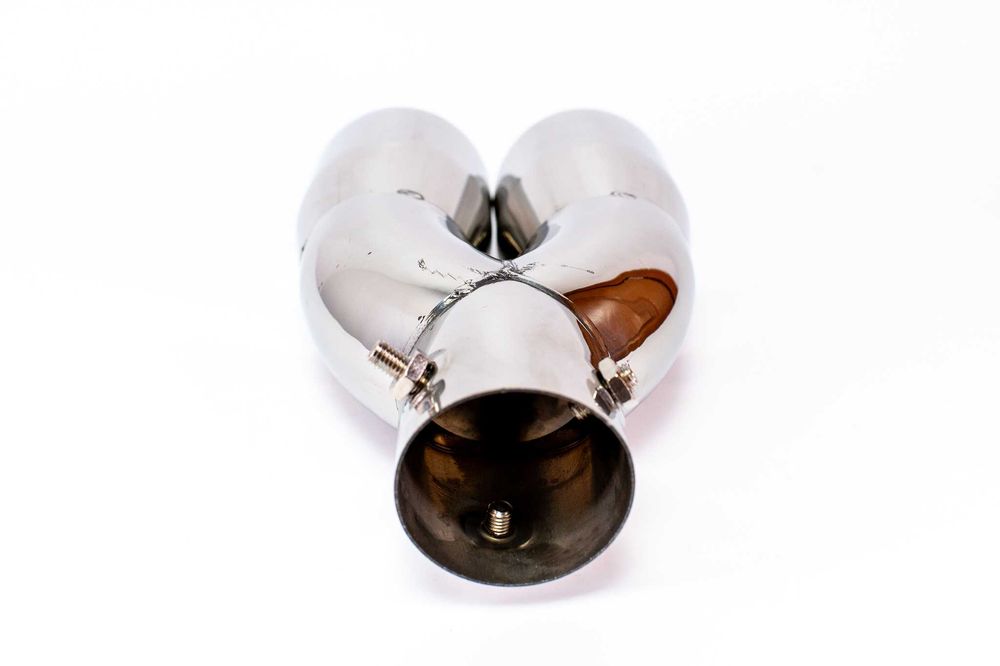 Накрайник за ауспух, двоен, неръждаема стомана