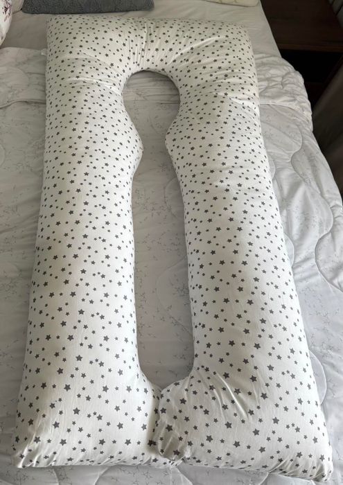 Възглавница за бременни, U-образна, Сваляща се калъфка, 100% памук