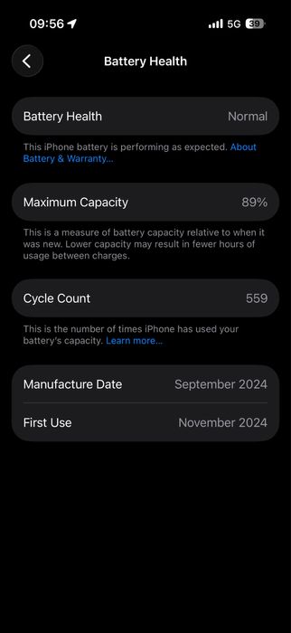Iphone 16 pro 128gb 89%
