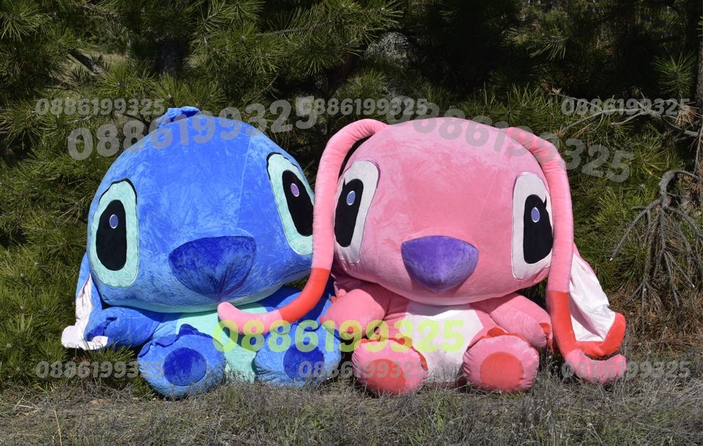 Голям плюшен Стич Розов и Син, Гигантски плюшен Стич, Лило и Стич плюш