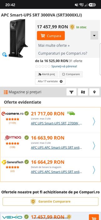 BateriiUPS APC SRT3000XLI utilizat cu sau fara acumulatori noi