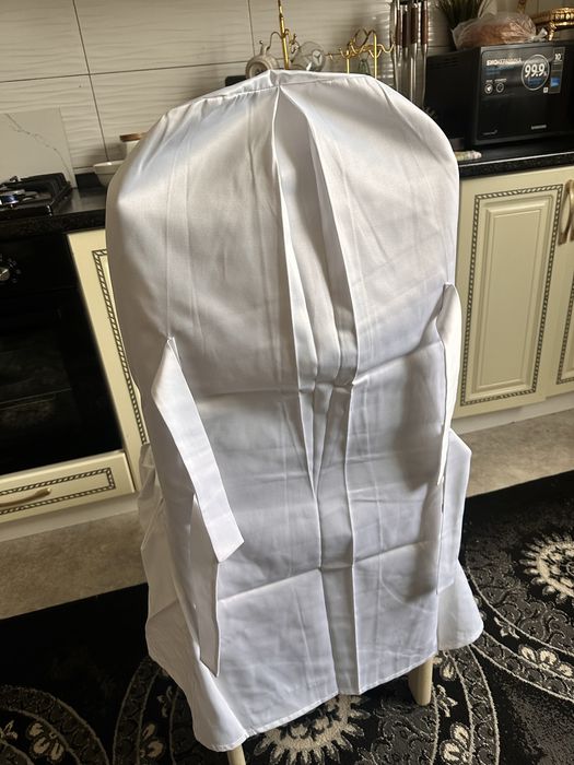 Чехол на стол со спинкой белый