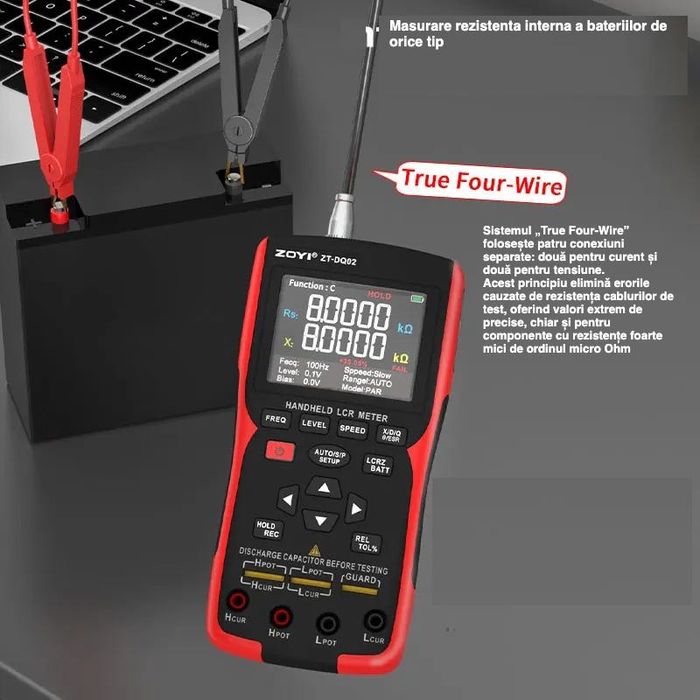 ZOYI ZTDQ02 LCR Metru Profesional + Tester de Rezistenta  a bateriilor