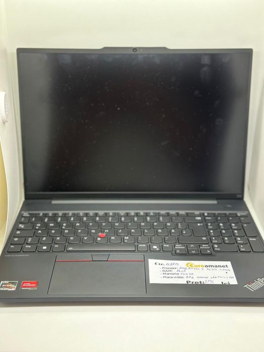 Laptop Lenovo ThinkPad, AMD Ryzen 5 7535, 16GB, 512GB SSD -A-