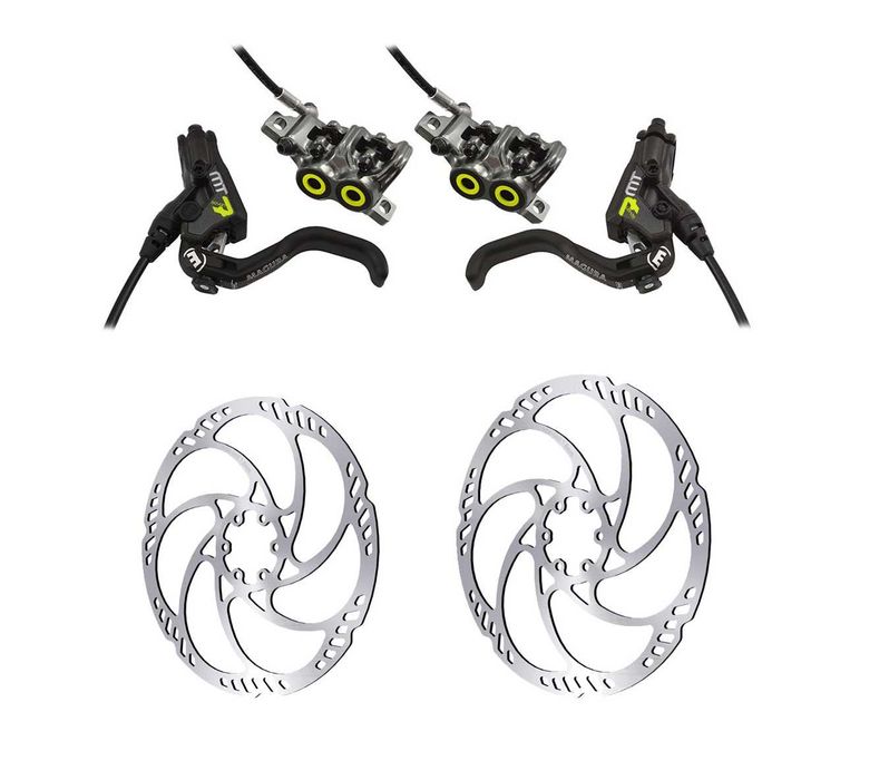 НОВИ MAGURA MT7 Pro HC ЧЕТИРИБУТАЛНИ дискови спирачки + 2 броя Ротори