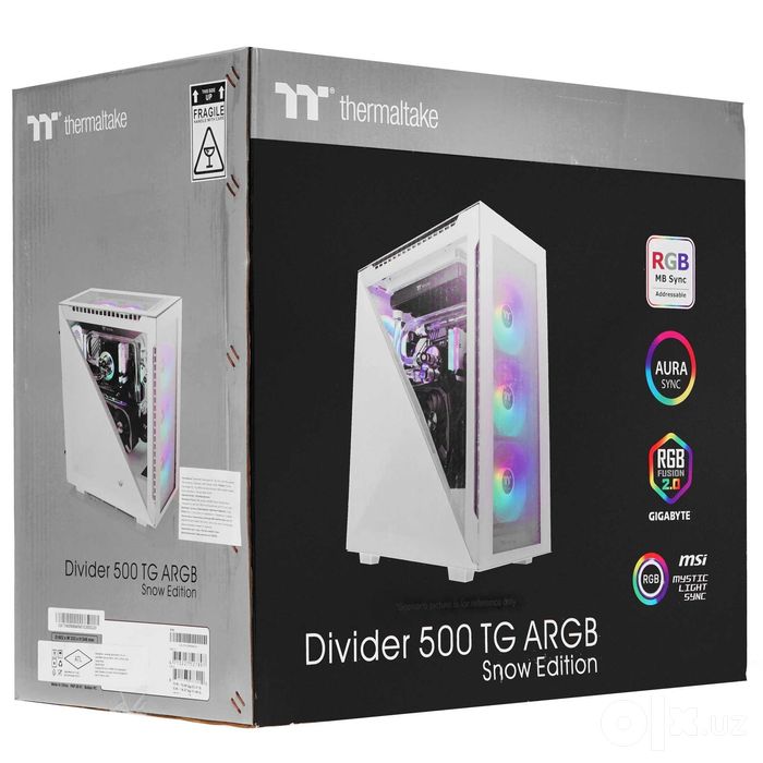 - Корпус Thermaltake Divider 500 Tempered Glass ARGB Edition Snow