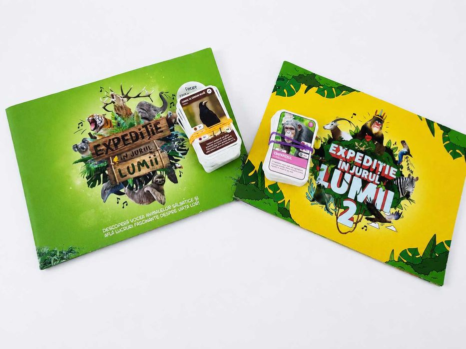 Set complet 96 cartonase Expeditie in jurul lumii 1, 2 si 3