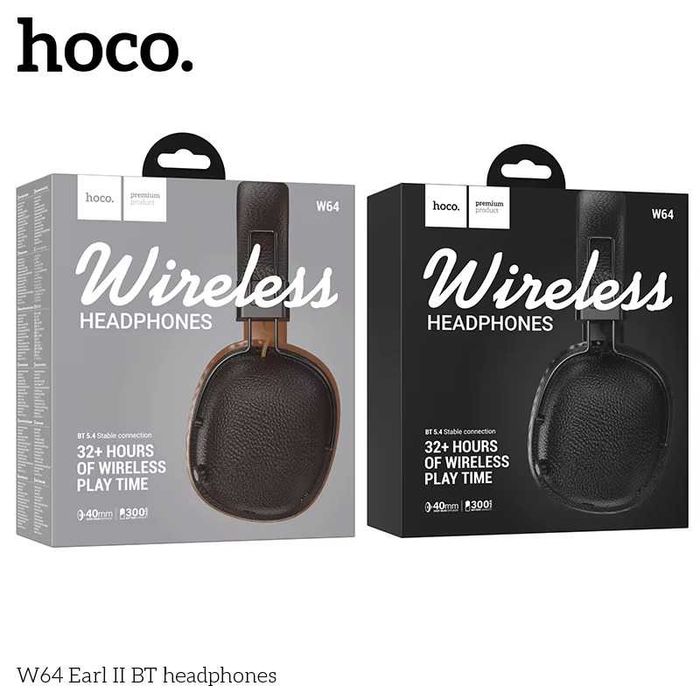 ДОСТАВКА! Беспроводные наушники HOCO W64 с кожаной вставкой