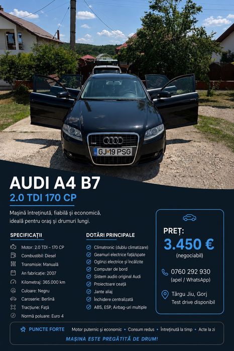 2007 Audi Berlina 170CP, Diesel