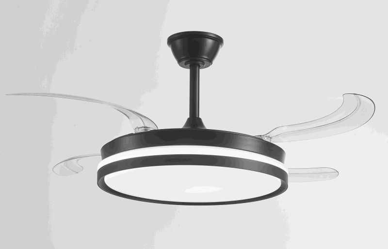 Таванен Вентилатор с LED лампа/абажур 56 вата с дистанционно, 6 скорости скриващи се лопатки