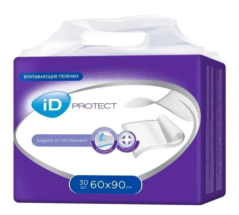 Одноразовые впитывающие пеленки iD Protect размером 60x90