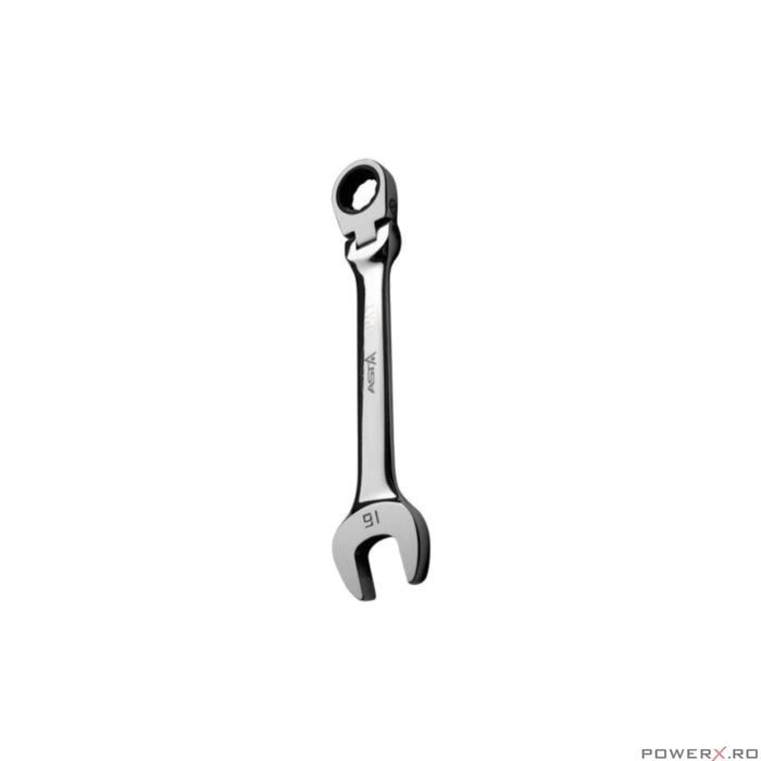 Cheie combinata, fixa si inelara cu clichet, 15 mm, articulara, Asta