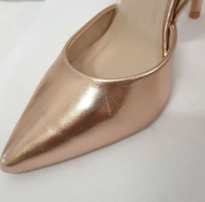 Pantofi dama Glamorous Rose Gold Heeled Courts noi la cutie