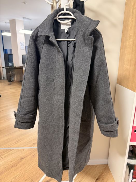 Сиво свободно палто H&M
