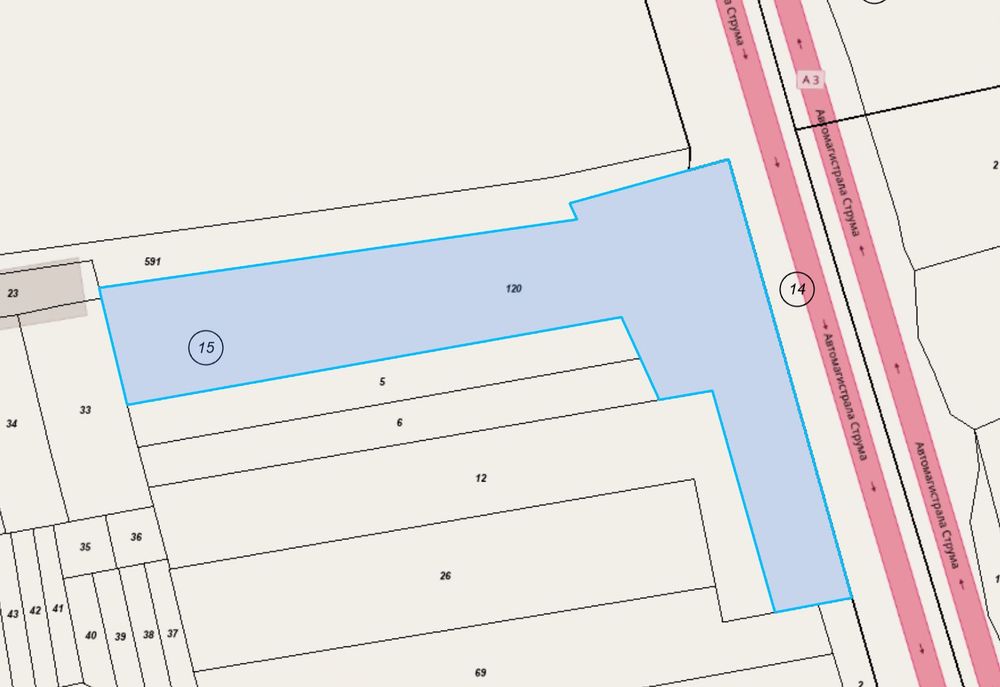 Парцел под наем | Лице към АМ „СТРУМА“ |  ТОК + ВОДА