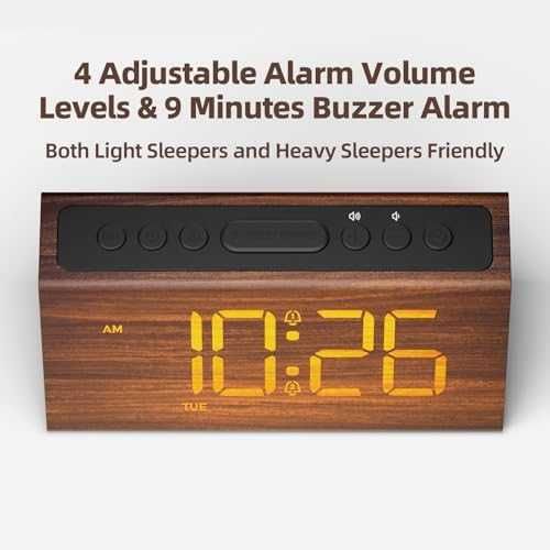 Нов Будилник с две аларми USB зареждане регулиране на звук за дом стая