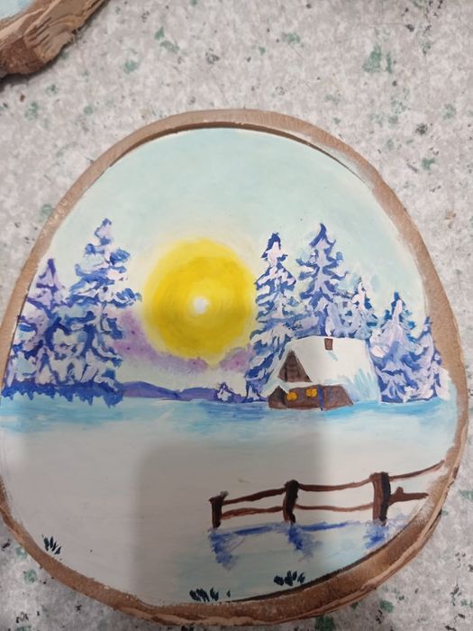 Картины на срезе дерева