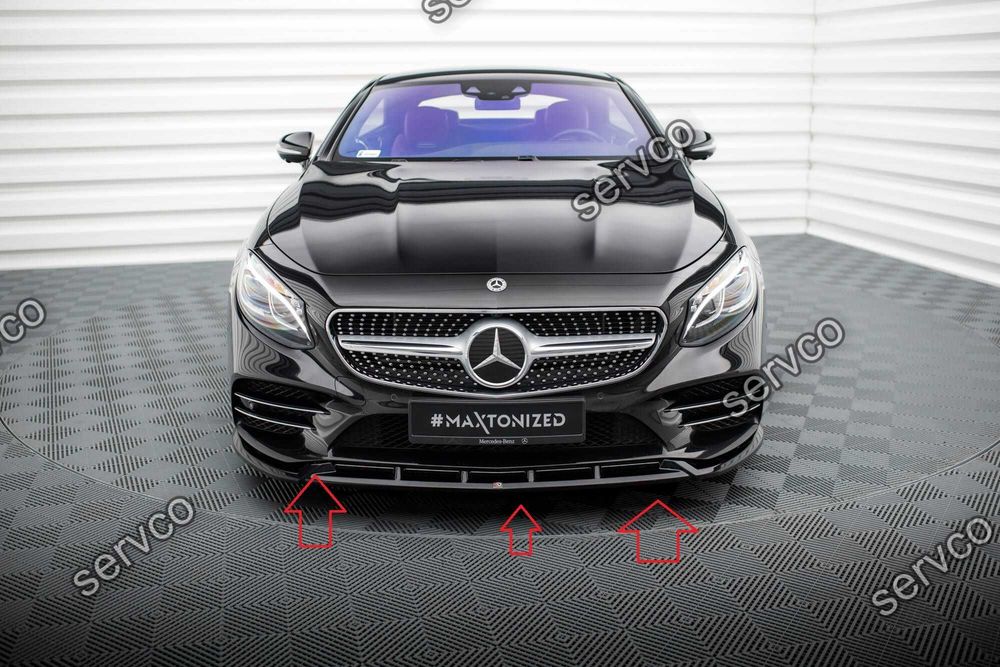 Pachet Set Splitter Exterior Lip Prelungiri Body kit tuning Mercedes S Class Coupe AMG-Line C217 Facelift 2017-2020 v7 - Maxton Design
