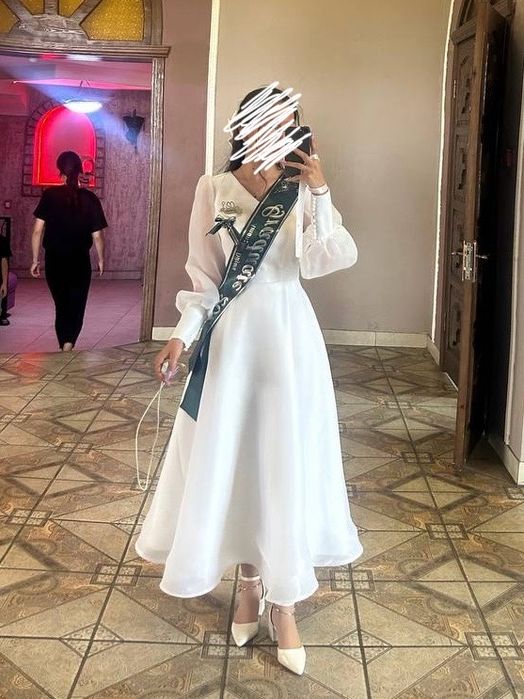 Нарядное белое платье вечерние выпускной платья