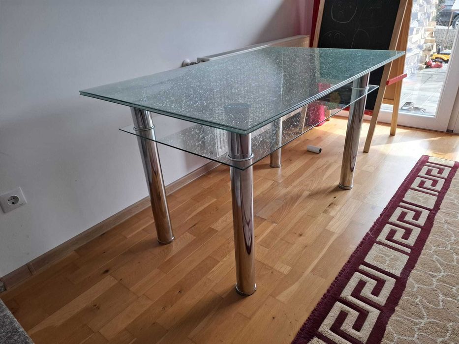 Masă Dining/Bucătărie Sticlă Securizată 130x80 cm – Design Modern