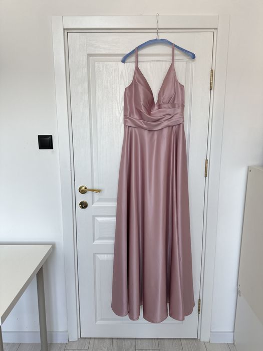 Дълга рокля с цепка в розово JJ HOUSE - размер L