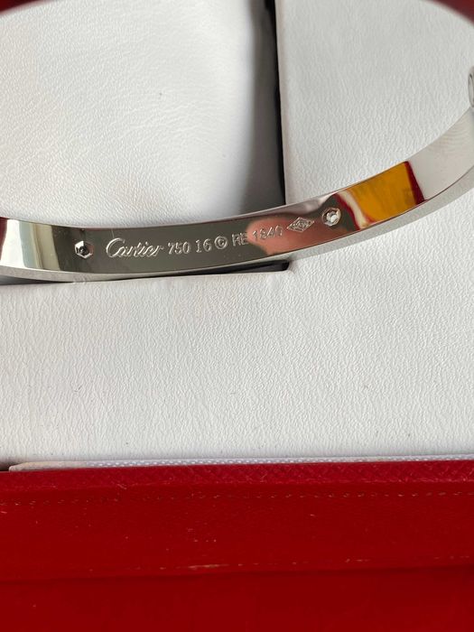 Brățară Cartier LOVE 16 aur alb 23K