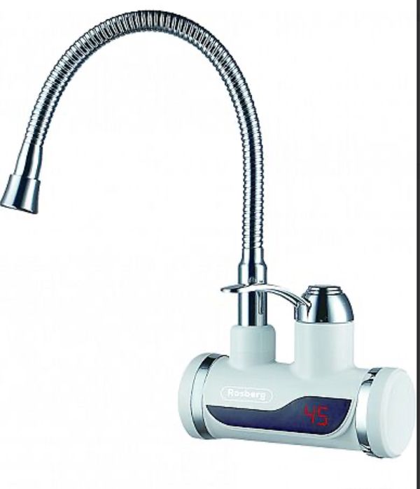 Нагревател за вода Rosberg за стена с гъвкав чучур бял