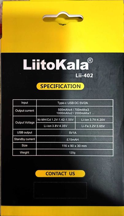 Зарядное устройство для аккумуляторных батареек liitoKala Lii-402