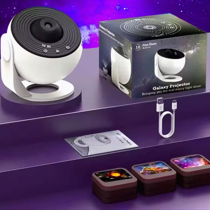 Звезден проектор, планетариум с 13 слайд диска и 360° въртене