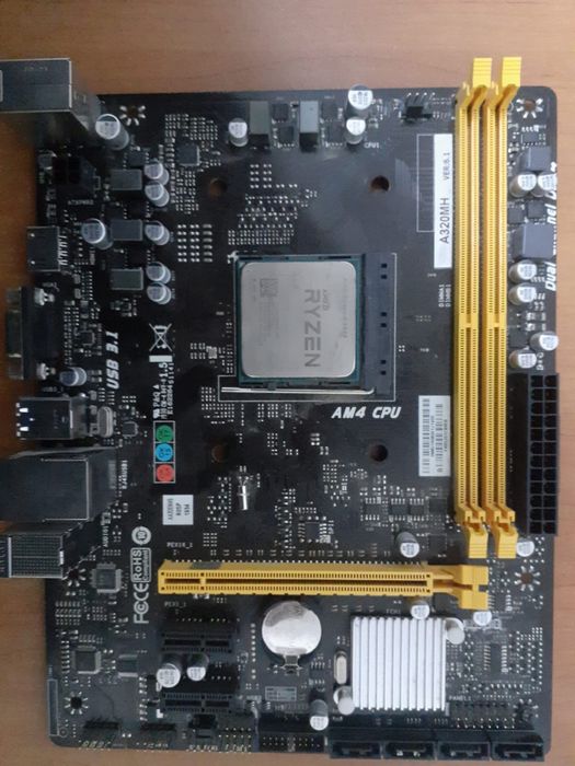 Материнская плата A320MH и процессор Ryzen 5 2600