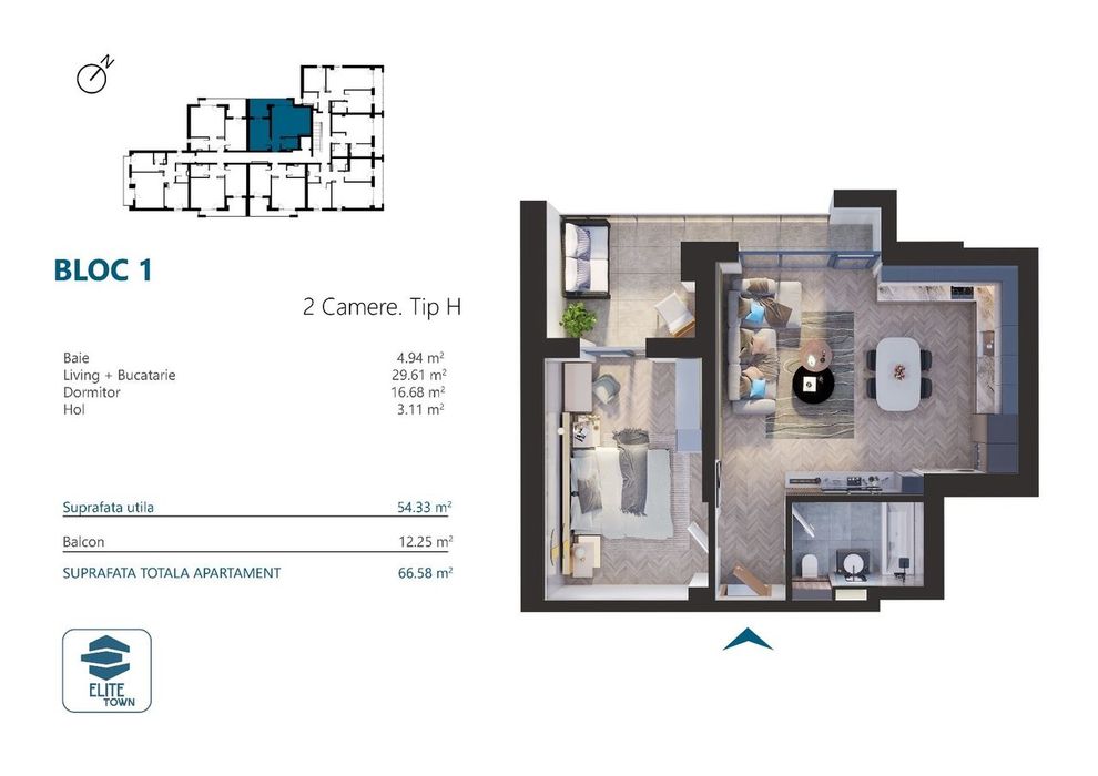 Elite Town Timisoara - Apartament 2 camere | TORONTALULUI